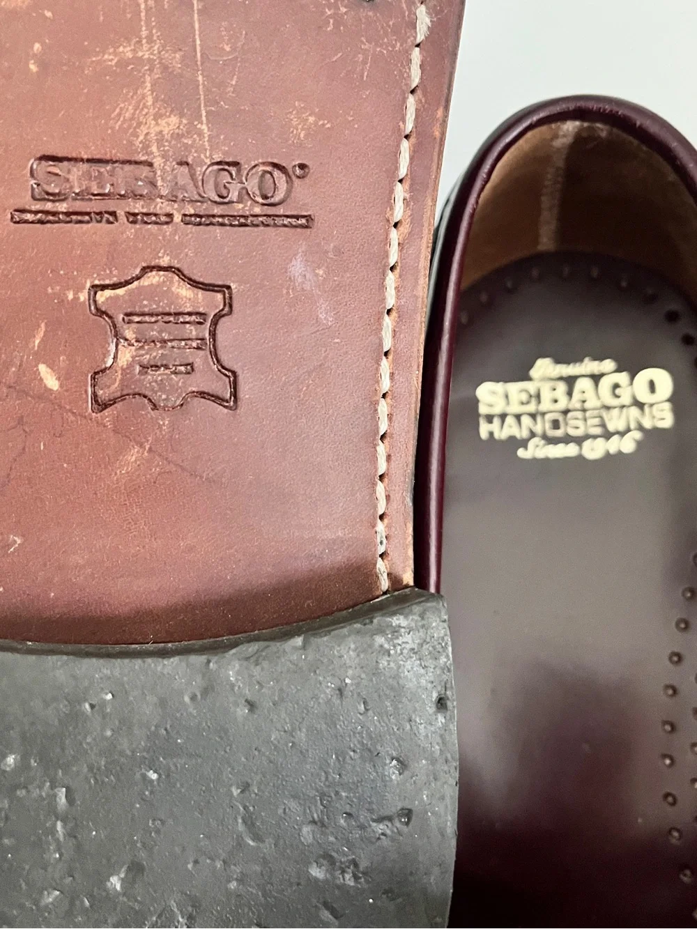 Sebago ‘Classic Dan’ Burgundy Leather Penny Loafers, Size 13